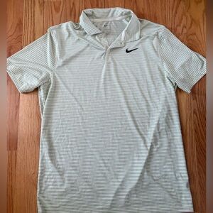 Nike Men's Polo Shirt - Light Green Stripes